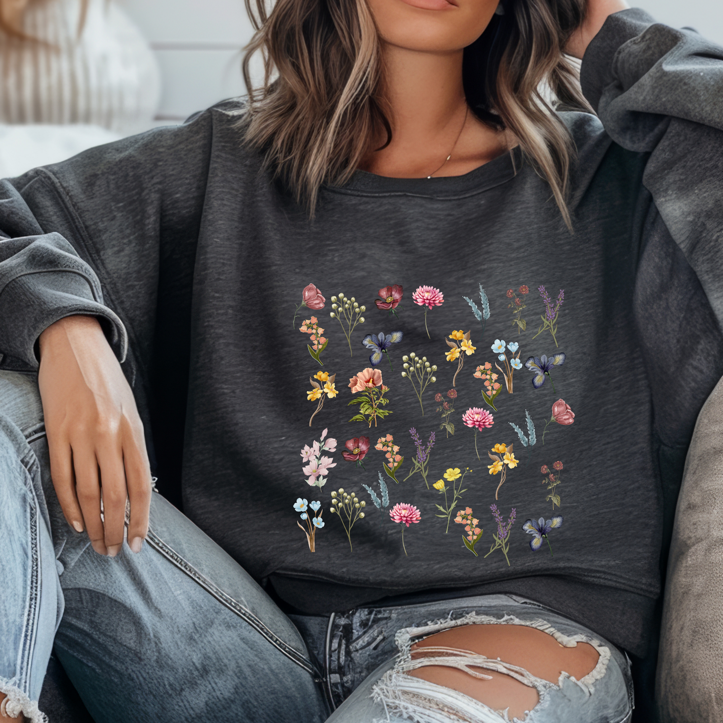 Vintage Pressed Flower Sweatshirt