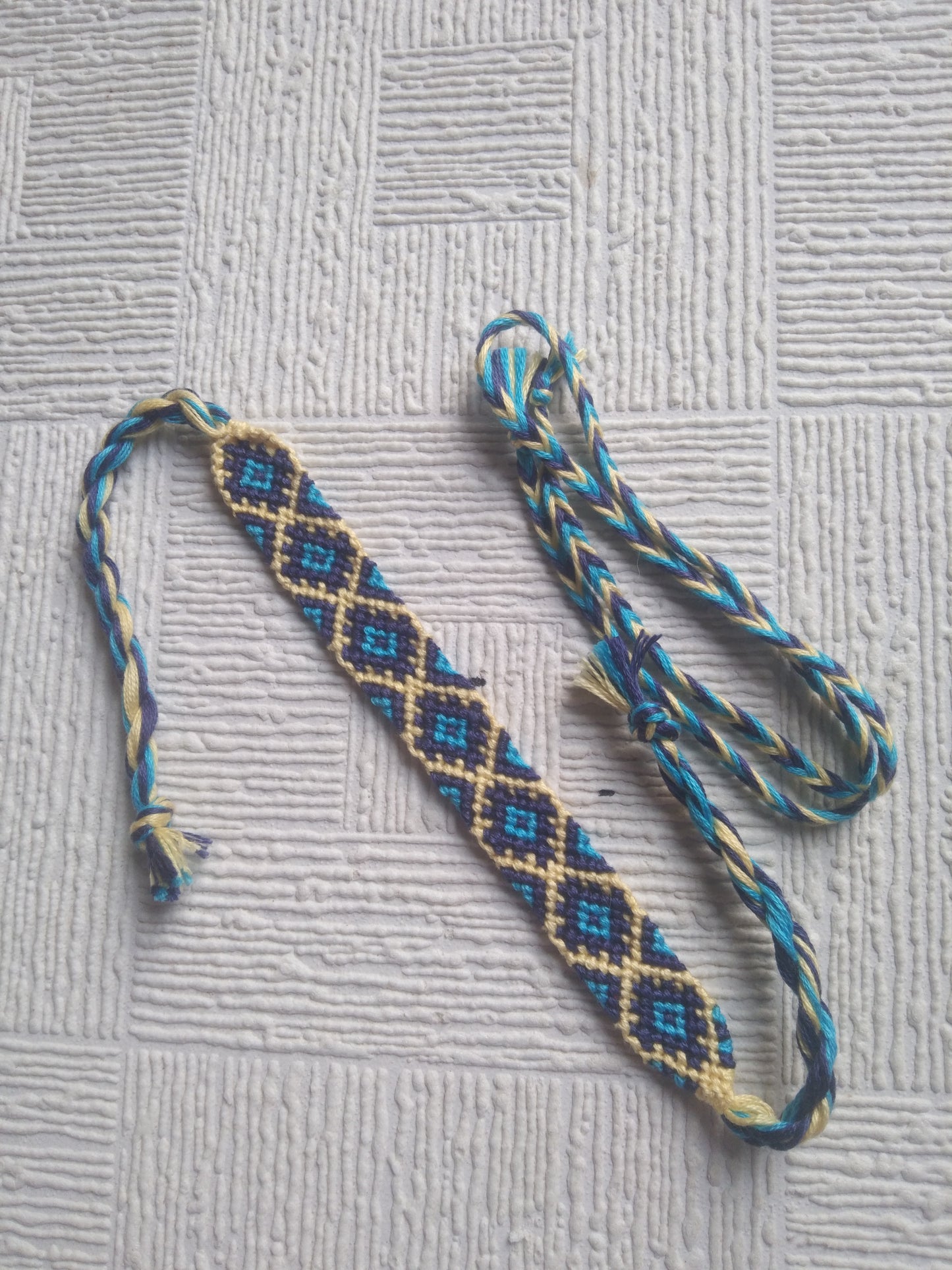 Blue and Golden Friendship Bracelet Set