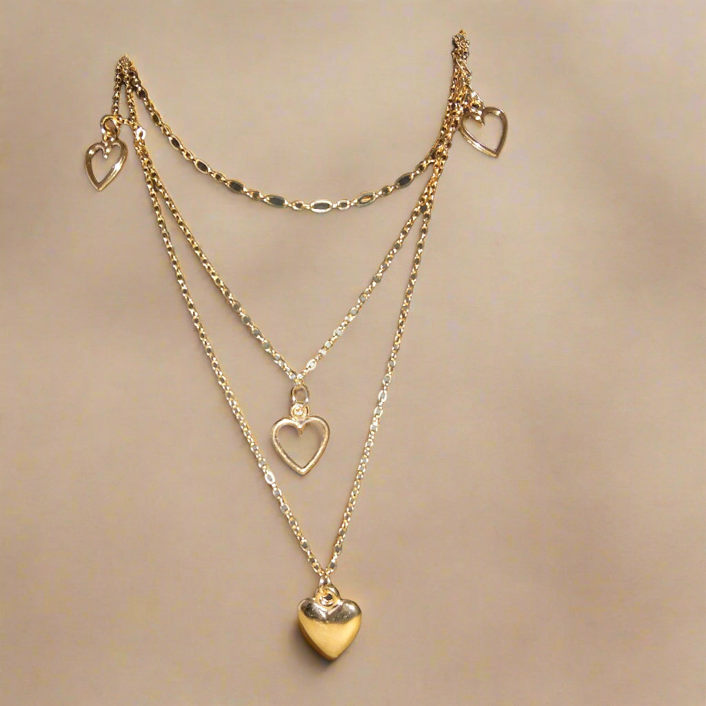 Layered heart necklace