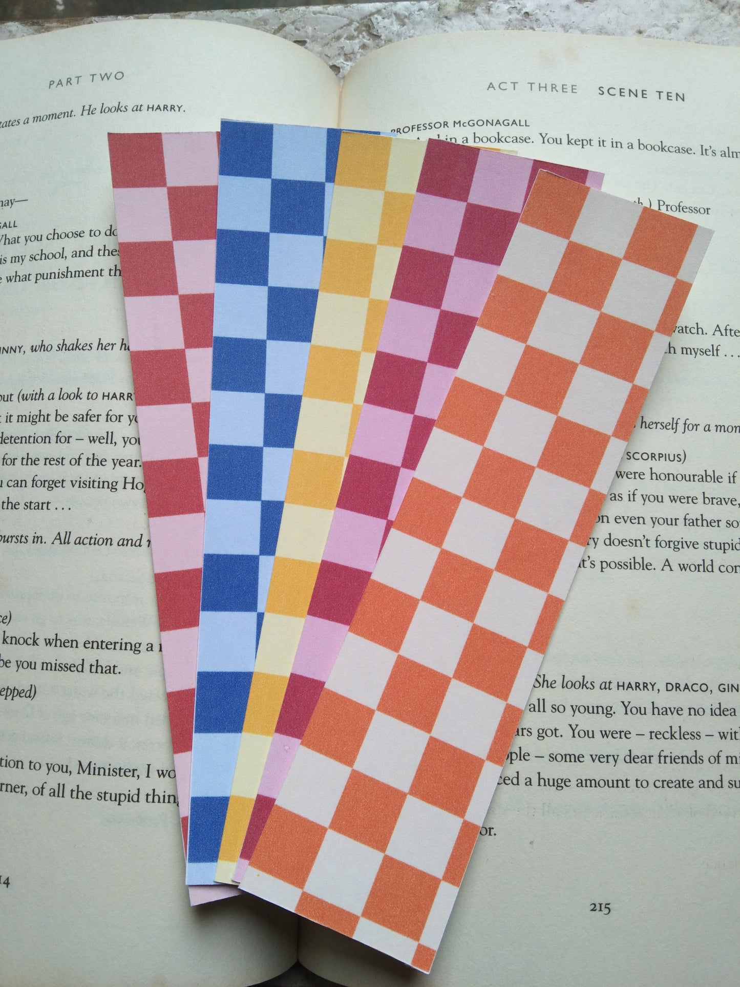 Retro Checkered Plaid Theme Bookmarks