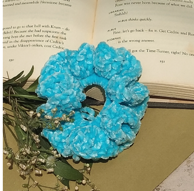 Light Blue Velvet Scrunchie