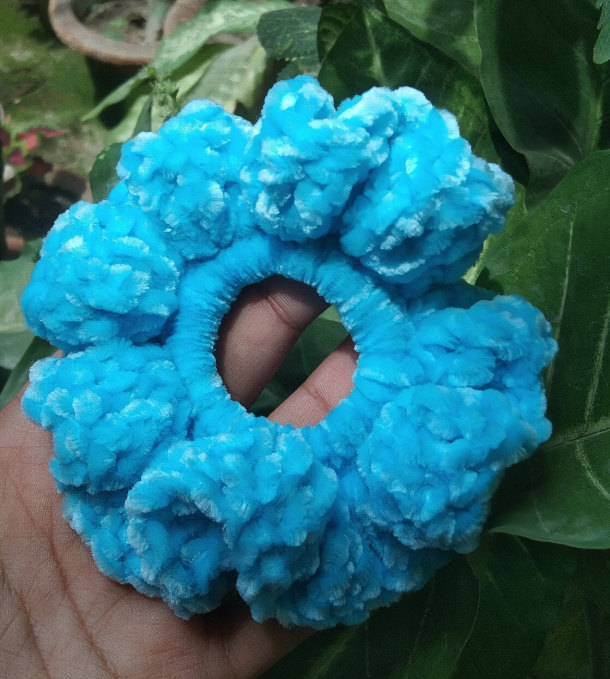 Light Blue Velvet Scrunchie