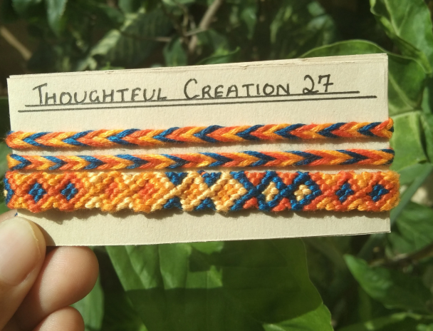 Orange and Blue Friendship Bracelet Set