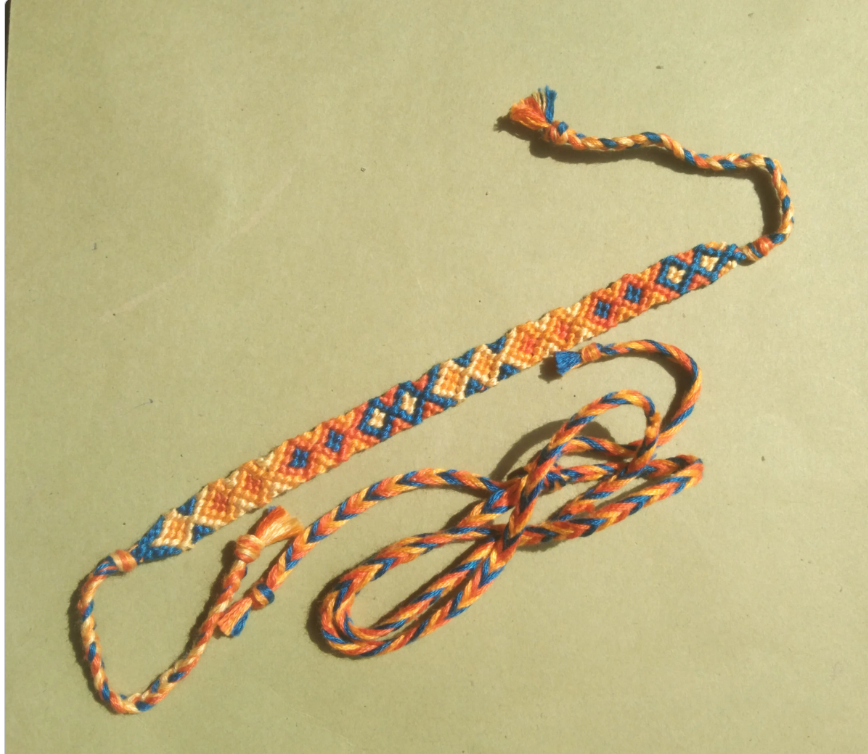 Orange and Blue Friendship Bracelet Set