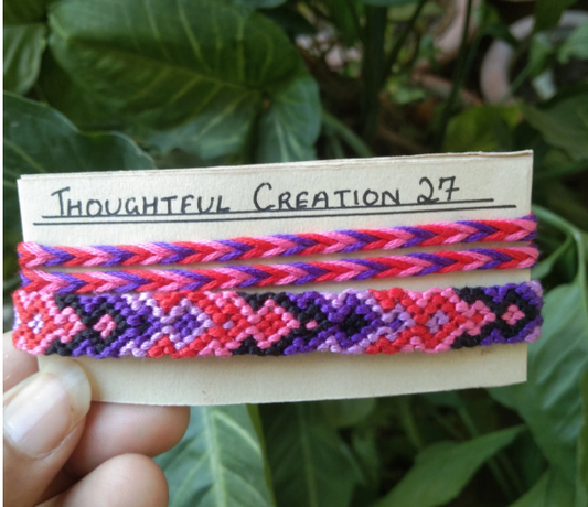 Pink and Purple Arrowhead Friendship Bracelet Set