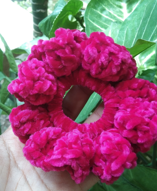 Magenta Pink Velvet Scrunchie