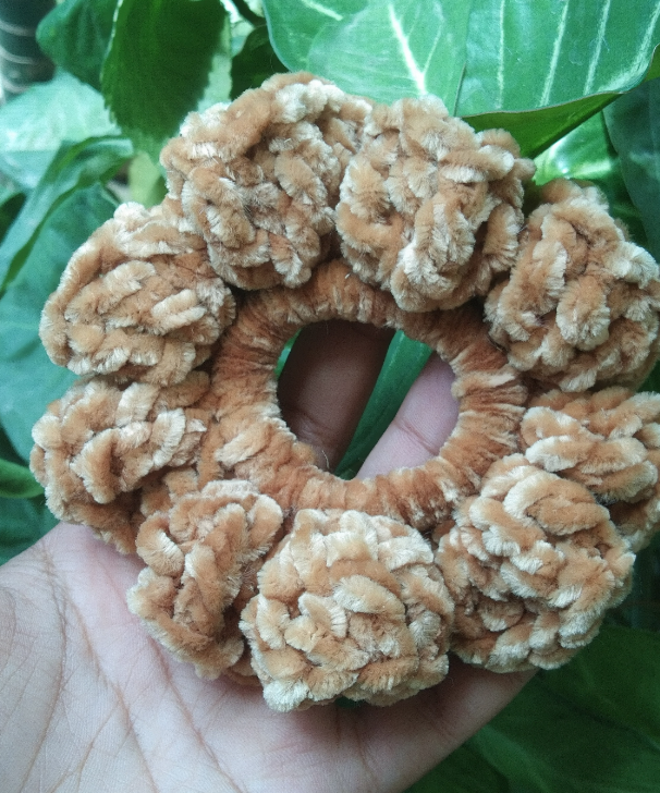 Brown Velvet Scrunchie